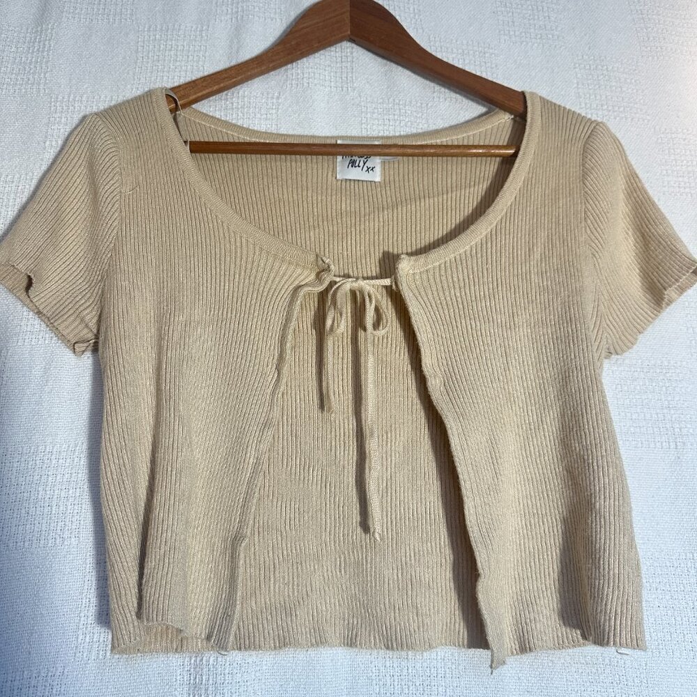 Princess Polly Tan Rib Knit Top
